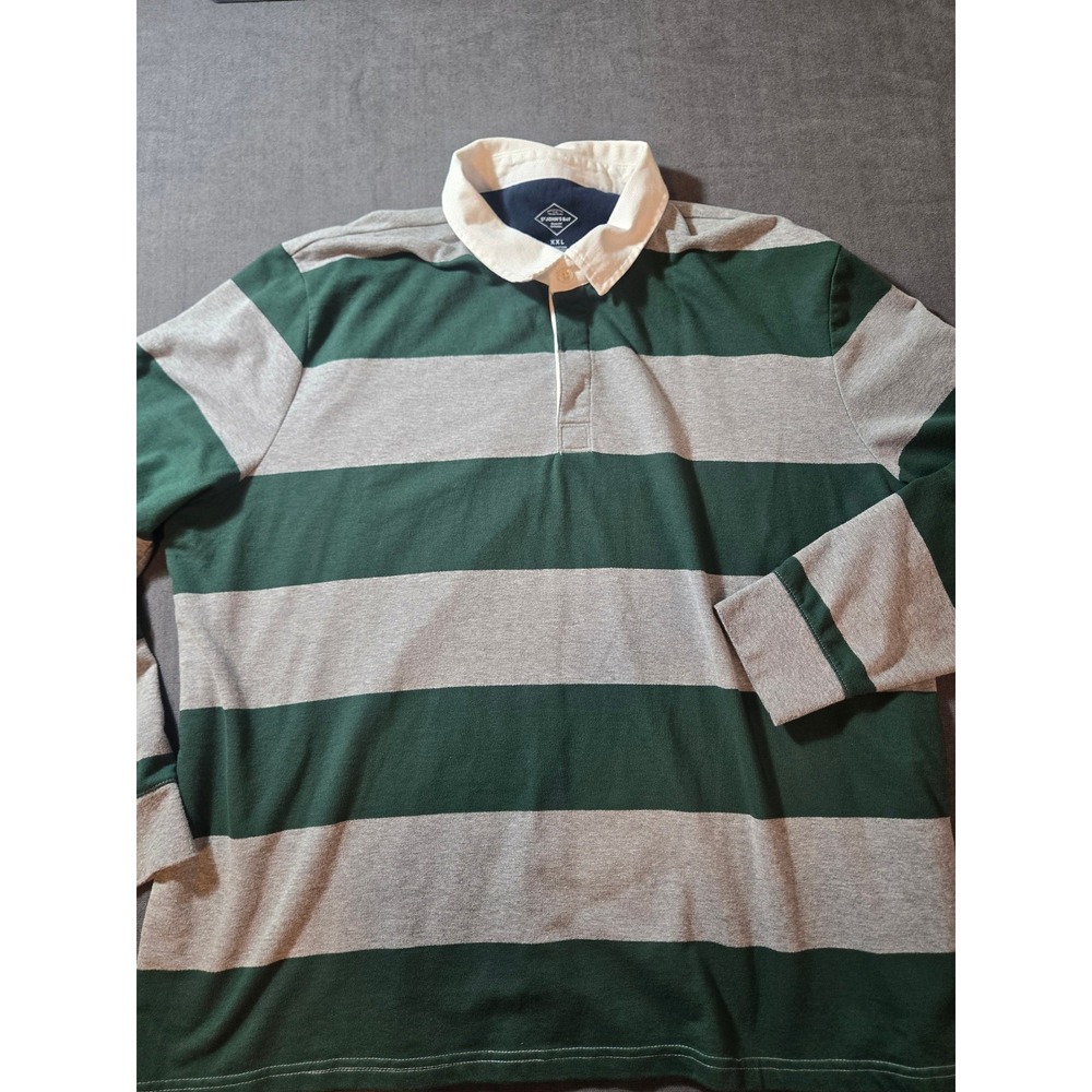 Vtg St Johns Bay Rugby Shirt Mens XXL Striped Sport Preppy Y2k Heritage